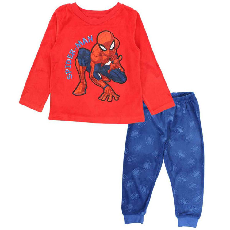 Picture of SPS1553 BOYS SPIDERMAN TWO PIECE VELVET THERMAL FLEECY PYJ